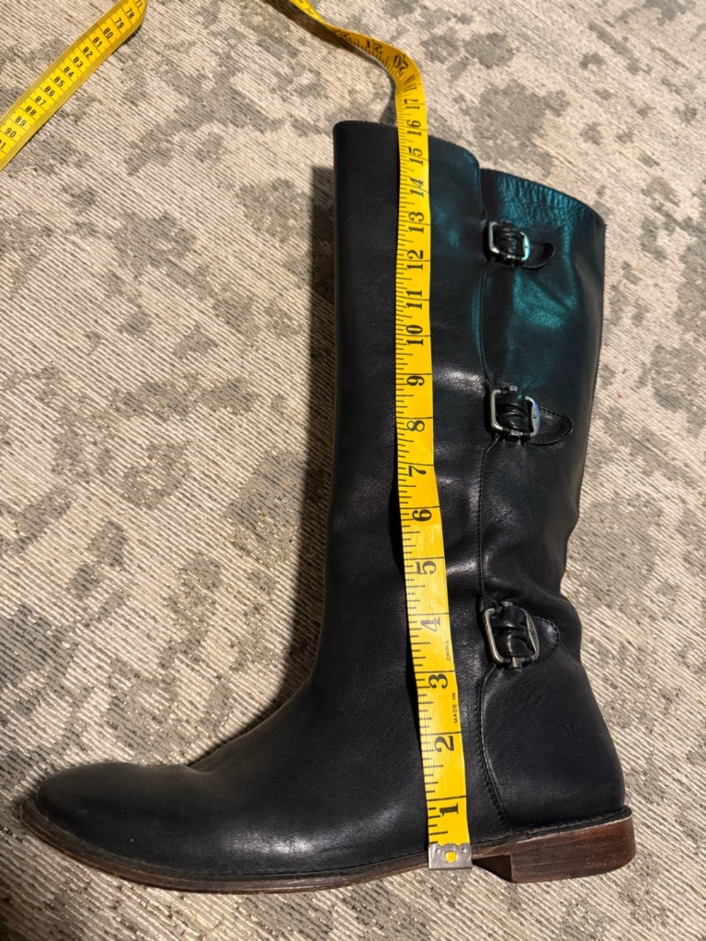 Frye Black Leather Boots with Buckles - Picture 9 of 10